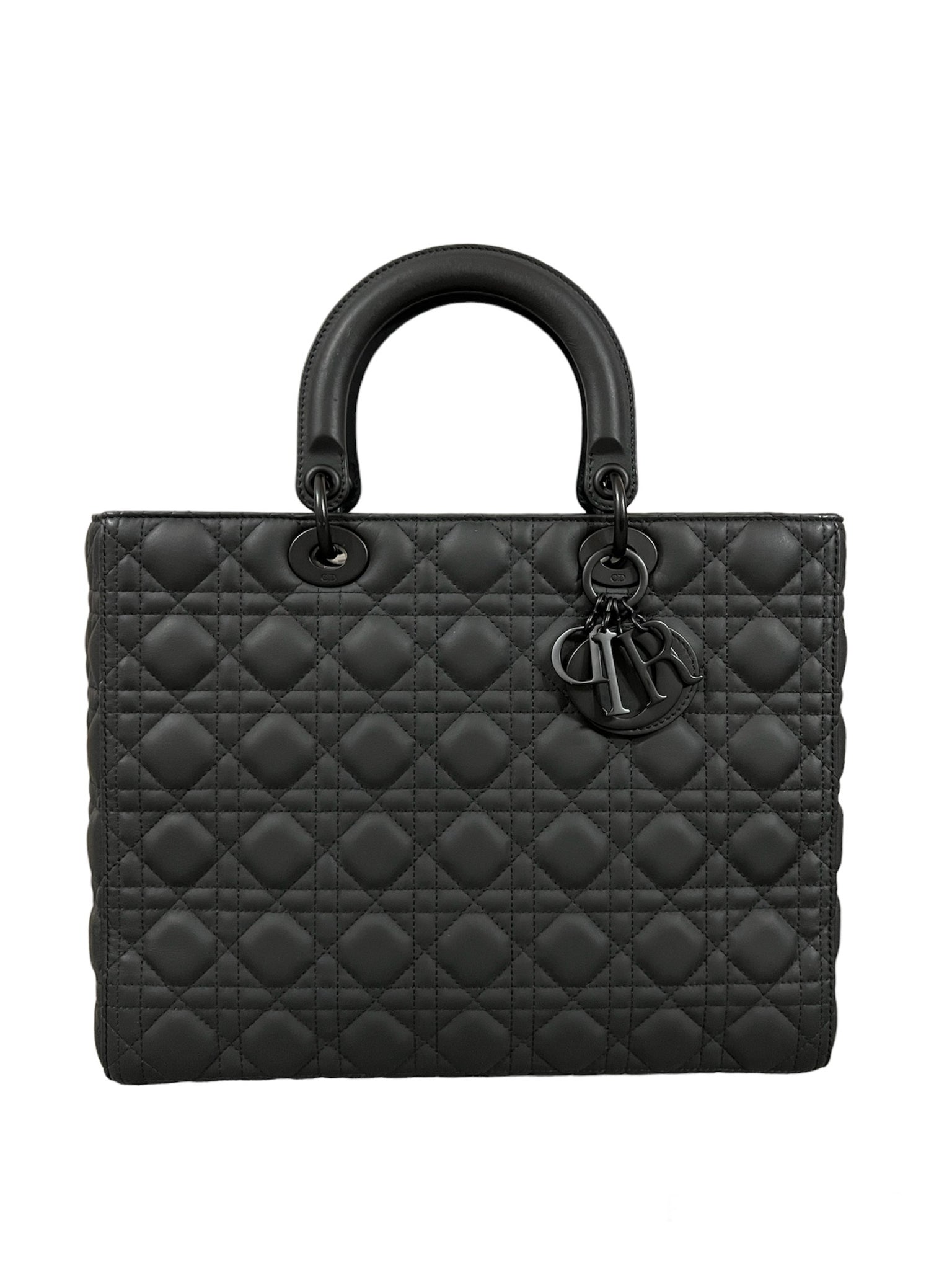 Túi Mini Lady Dior màu đen ultra matte calfskin 17cm best quality